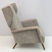 Pair of Gio Ponti Mid-Century Modern Italian Velvet "Alata" Lounge Chairs