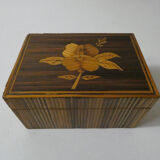 Old trundle boxes in straw marquetry
