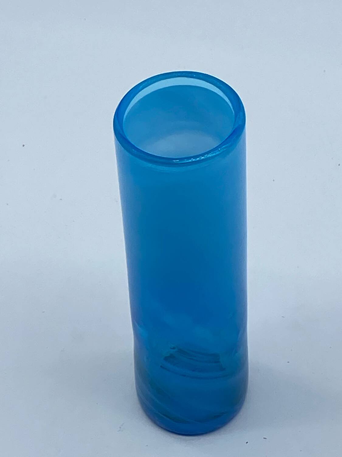 Coloured glass cylinder vase stamped Maure Viel, vintage.