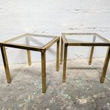 Duo de tables d'appoint dorées