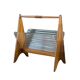 Canelé glass and wood magazine rack - 1950s