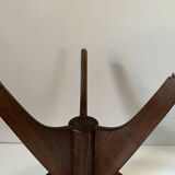 Vintage 60s tripod oak stool
