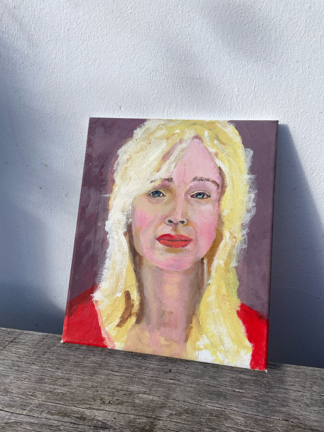Painting of a blonde woman / oil on canvas