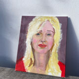 Painting of a blonde woman / oil on canvas