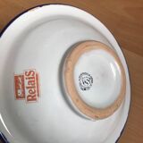 Handmade vintage blue flower soup plate