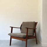 Vintage teak wooden armchair