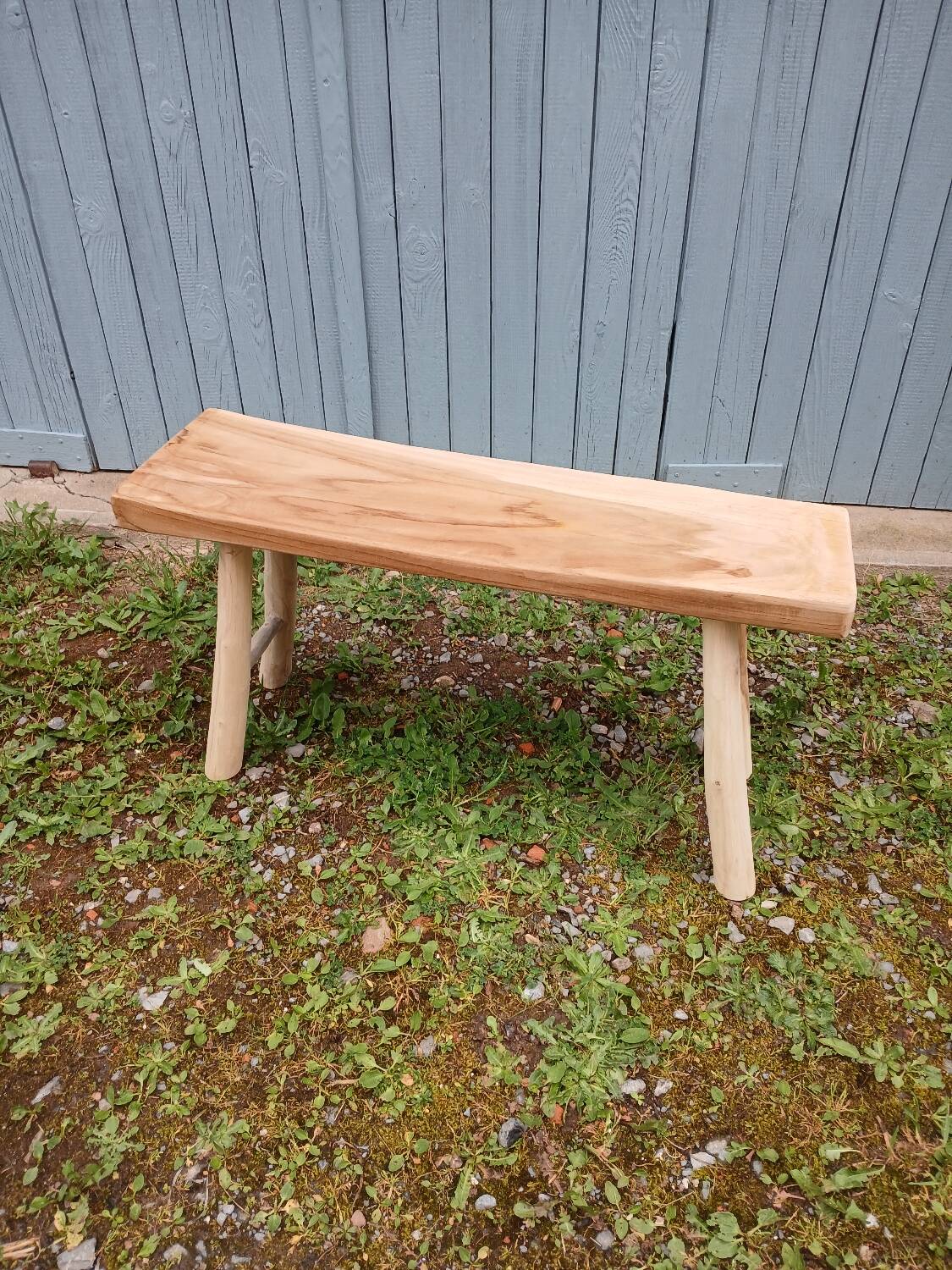 Small bench in raw solid wood