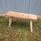 Small bench in raw solid wood