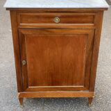 Louis XVI buffet with a confiturier in wood and white marble from the 19th century.