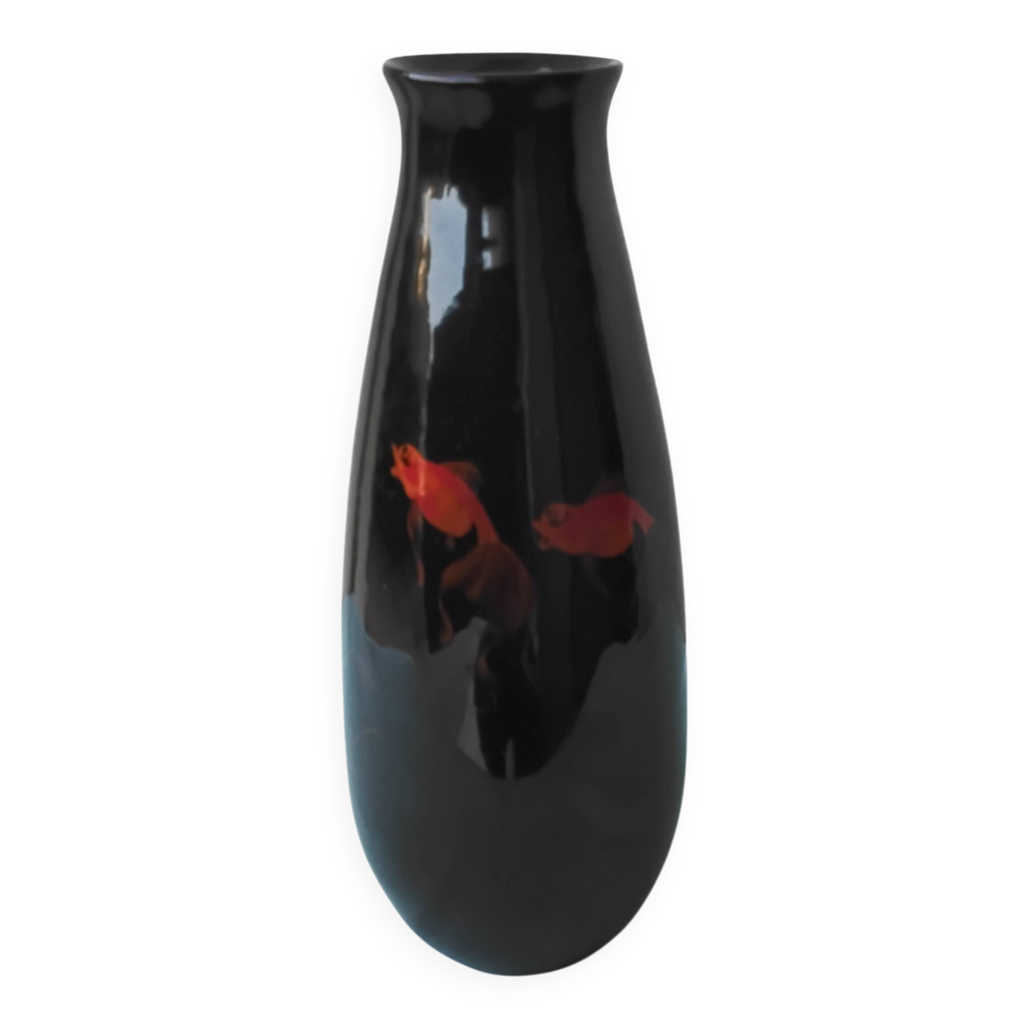 Vase en bois laqué