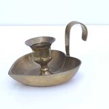 Heart-shaped brass candle holder