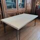 Coffee table in solid bamboo with steel legs.