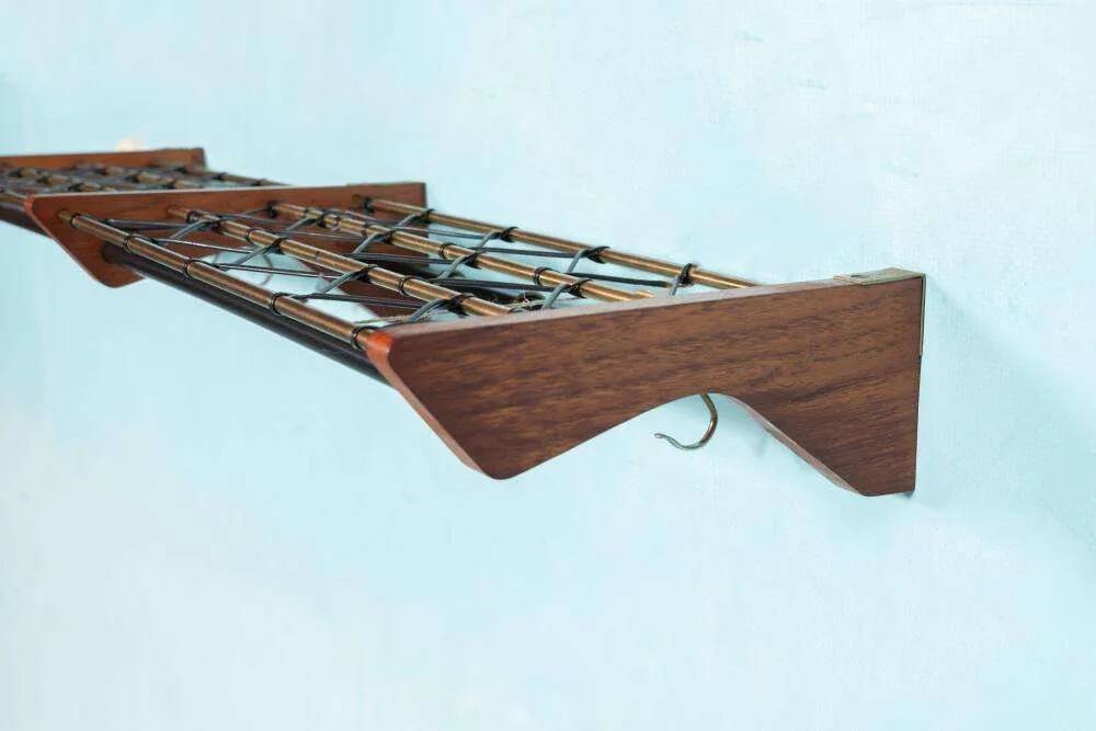 Vintage Swedish teak coat rack from the 1960s.