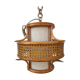 Vintage rattan and canning chandelier