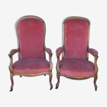 2 voltaire armchairs