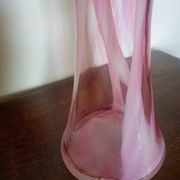 Grand vase corolle évasé 50cm - moucheté rose & blanc Design 70'