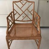 50s bamboo wood armchair