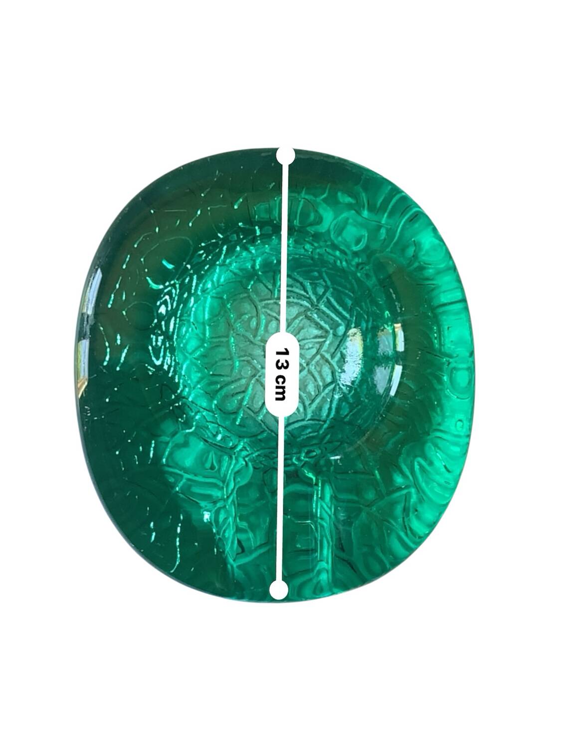 Vintage green annealed glass trinket tray