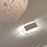 Postmodern White Murano Glass Pendant Marked La Murrina, Italy 1980s