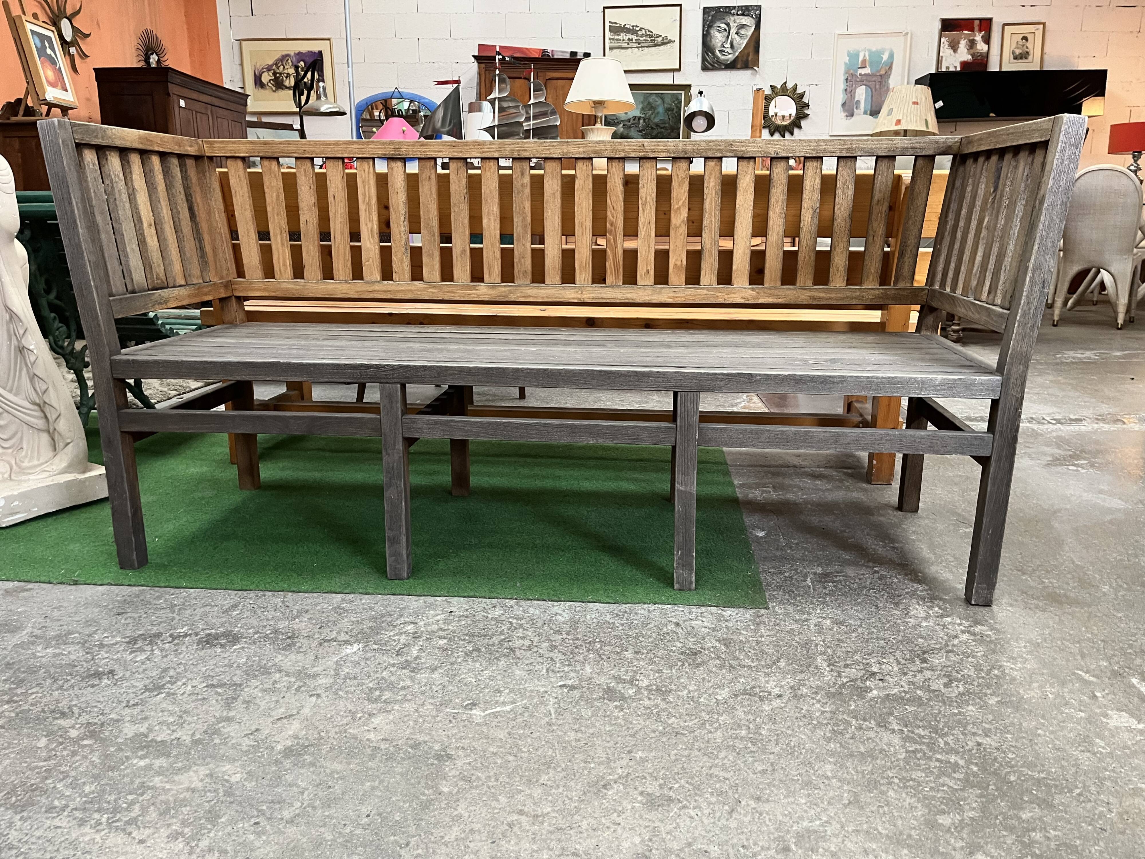 Colonial-style teak bench