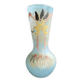 Enamelled blue vase - Enameled Art Nouveau