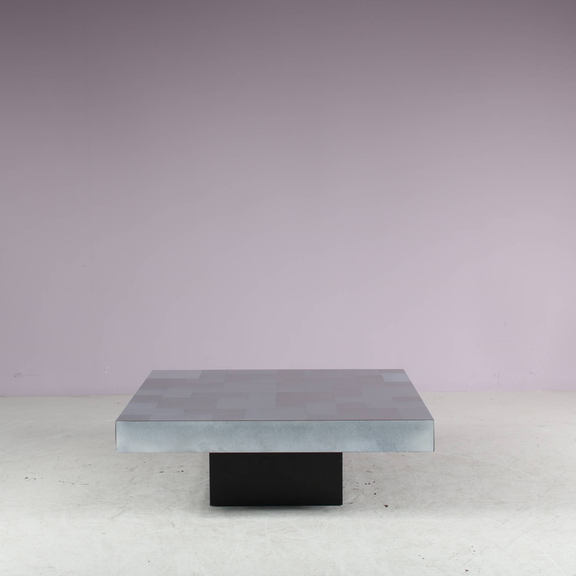 1970s Brushed aluminium coffee table from Italy