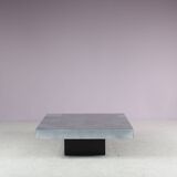 1970s Brushed aluminium coffee table from Italy