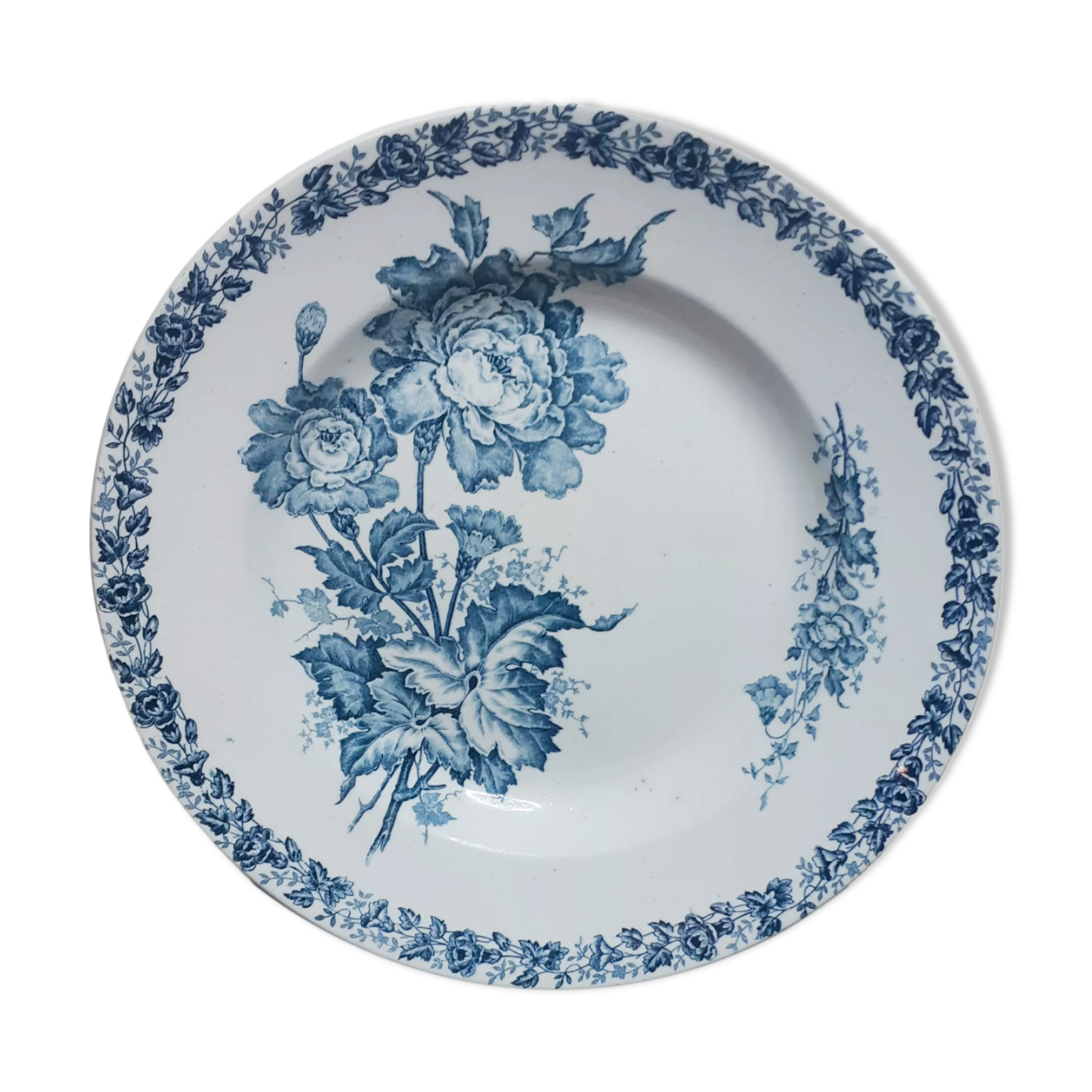 Hollow earthenware plate Terre de Fer, vintage French, 50s