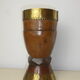 Mortier en bois sculpté orné de cerclages de laiton gravé de motifs stylisés-Bénin déb.20è