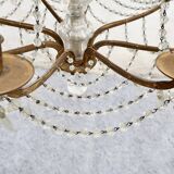 8-Light Bronze Chandelier with Crystal Tassels