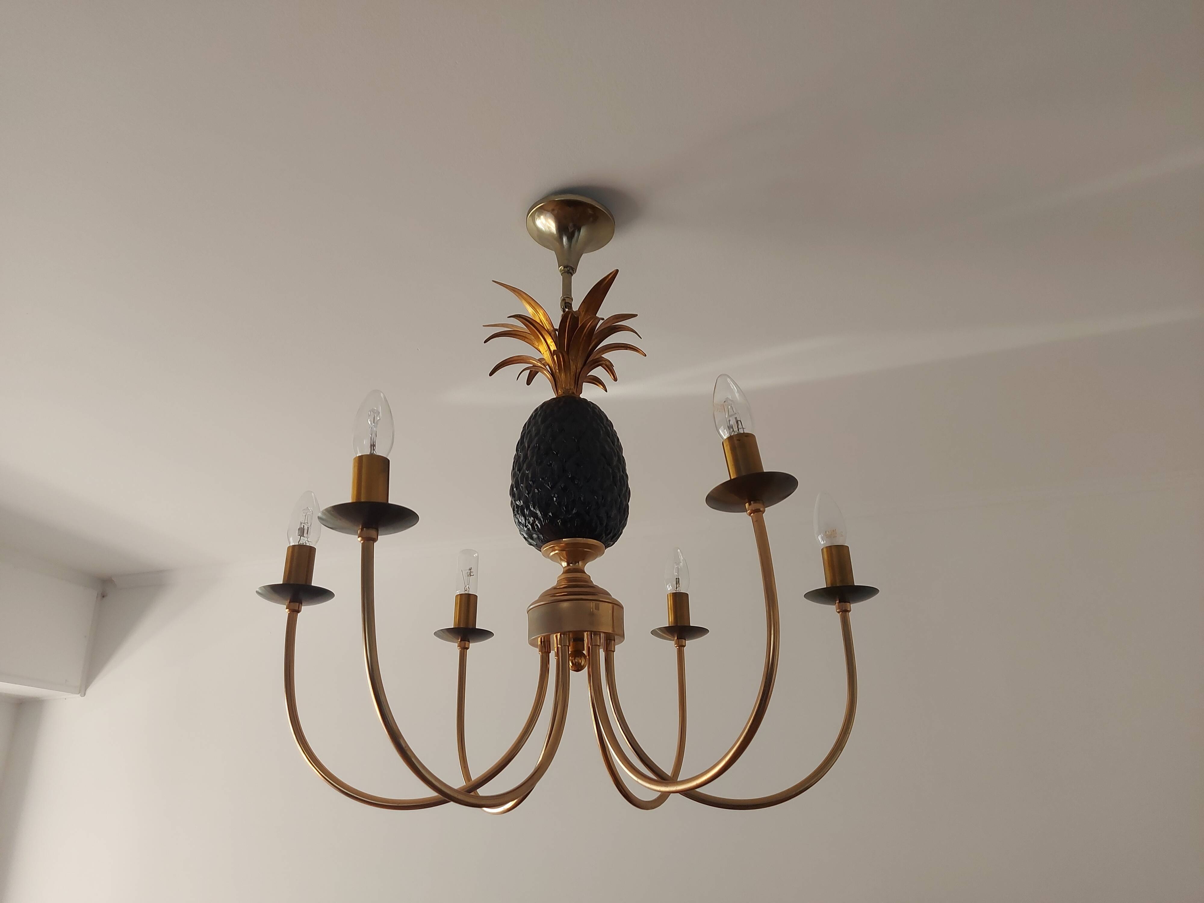 Pineapple chandelier from the 70'S in brass