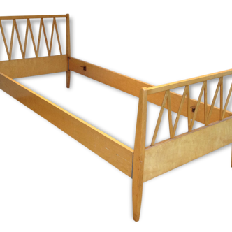 Light wood bed