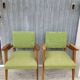 Pair of vintage bridge armchairs 1950s designer compass feet