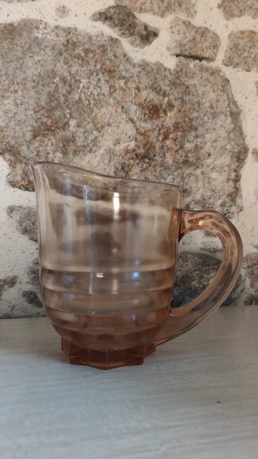 Pink glass jug