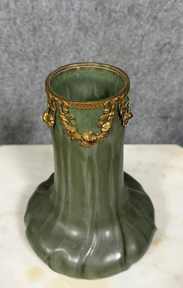 Denbac: ceramic and gilded bronze vase from the Art Nouveau period