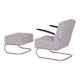 Set of Bauhaus Armchair with Foot Stool from Mücke-Melder, 1930s