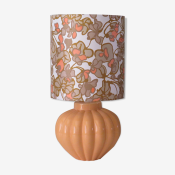 Vintage French ceramic table lamp with custom lampshade.