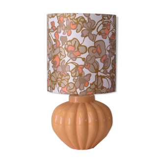 Vintage French ceramic table lamp with custom lampshade.