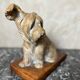 Terracotta dog signed R. Pollin