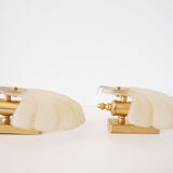 Pair of glass shell sconces