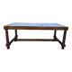 Louis XIII style solid oak coffee table with cross-shaped legs