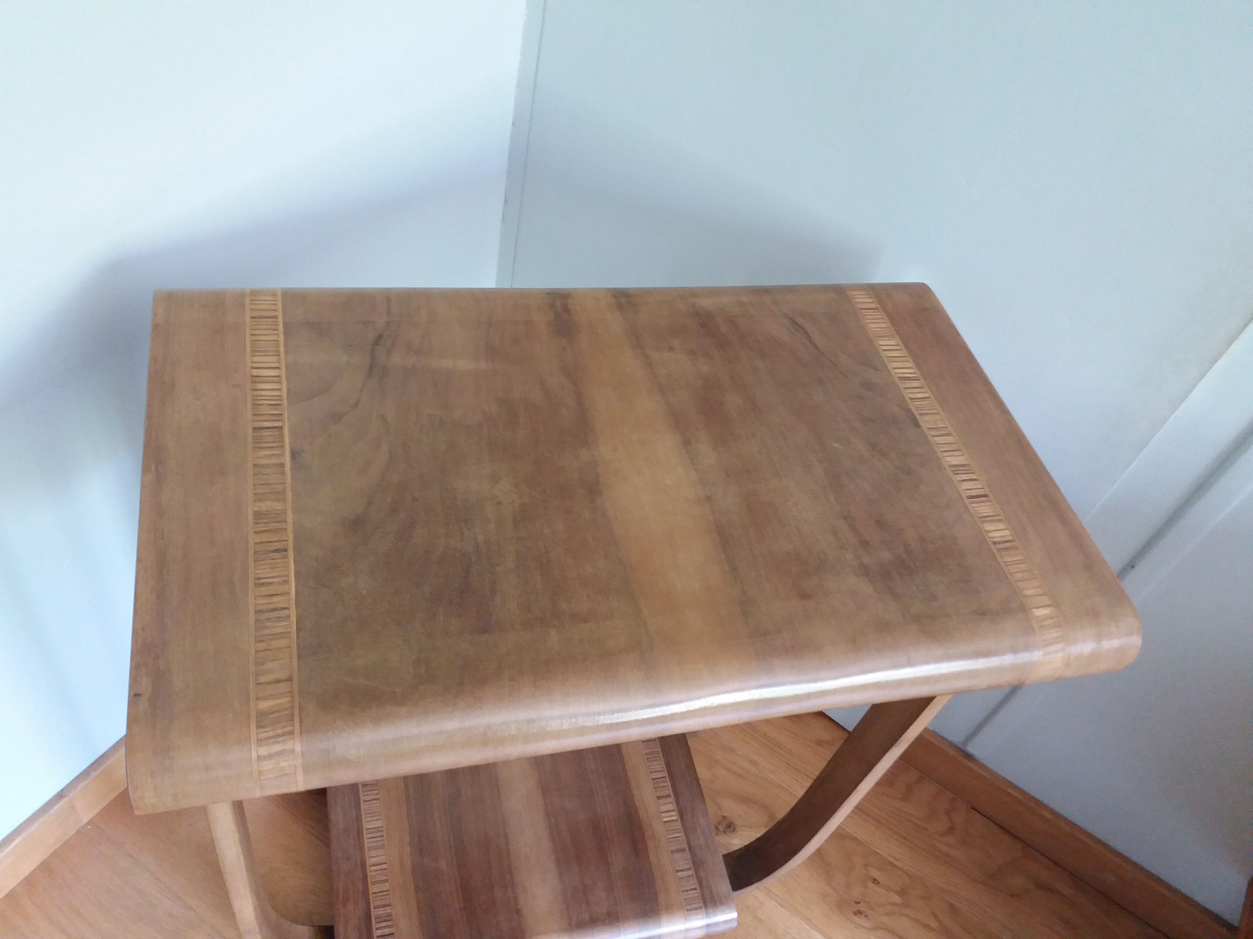 Art Deco curved wood console