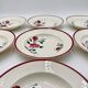 9 soup plates Badonviller model "Les Roses" from the 1950s