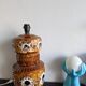 Vintage 70s ceramic floor lamp honey orange