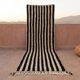 Handmade traditional Beni Ouarain carpet, white and black, 75/300.