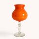 Murano Orange Cased Glass Large Goblet Vase, Italy, 1970s