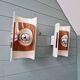 Pair of Space Age wall lights, white lacquered metal and smoked plexiglass