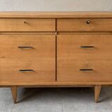 Large vintage 6-drawer chest of drawers from the 50s in oak.