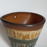 Vase bouquetière cache-pot grès émaillé de bouffioulx signé dubois