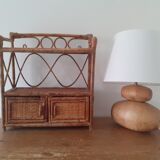 Rattan wall shelf